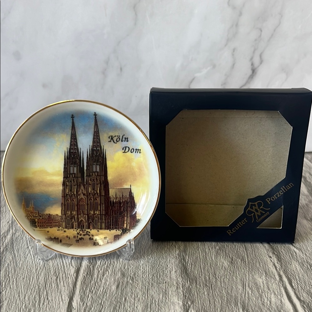 Vintage Koln Dom "Cologne Cathedral" Germany 4" Souvenir Plate Reutter Porzellan